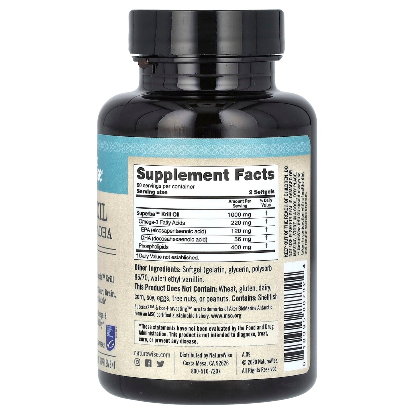 NatureWise, Krill Oil, Omega-3 EPA/DHA, 120 Softgels