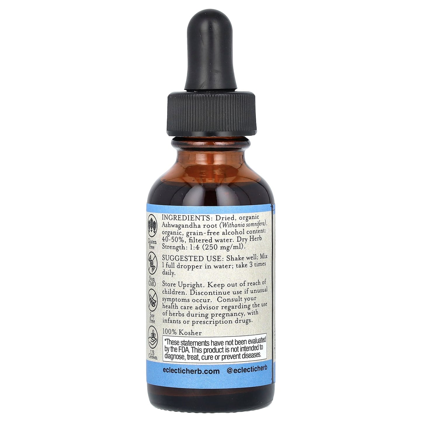 Eclectic Herb, Ashwagandha Extract, 250 mg, 1 fl oz (30 ml)