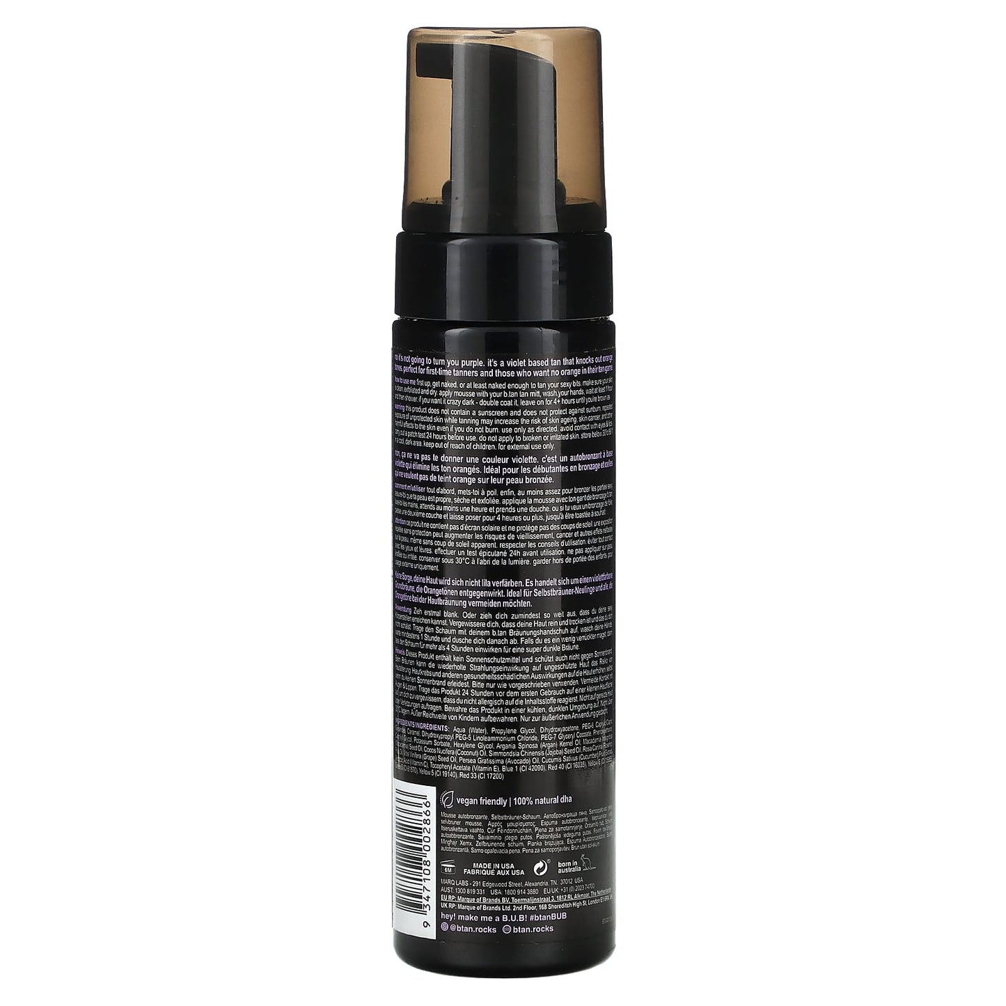 b.tan, Love at First Tan, 1 Hour Self Tan Mousse, Darker Violet Base, 6.7 fl oz (200 ml)