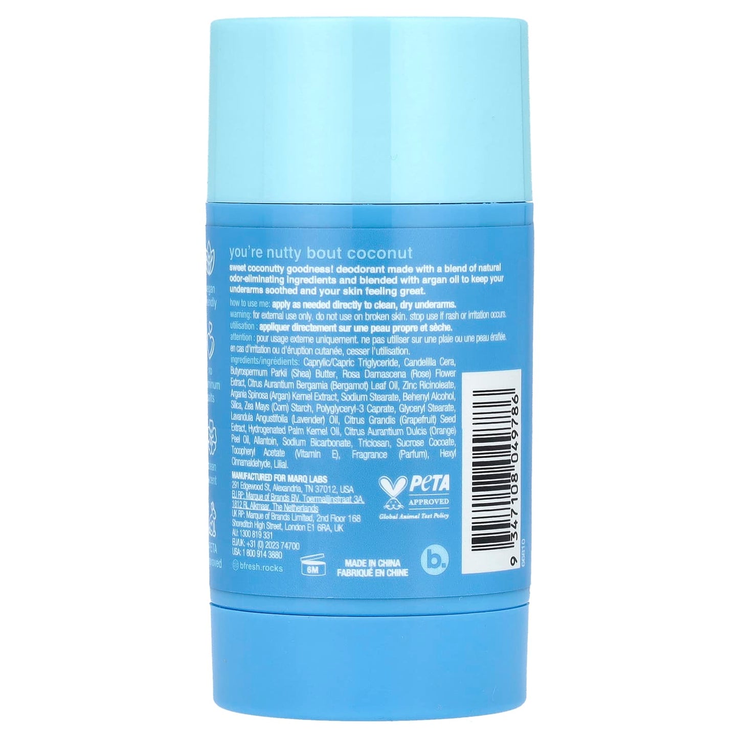 b.fresh, Deodorant with Argan Oil, Coconutty Vanilla, 2.64 oz (75 g)