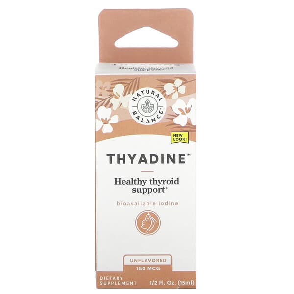 Natural Balance, Thyadine, Healthy Thyroid Support, Unflavored, 150 mcg, 0.5 fl oz (15 ml)