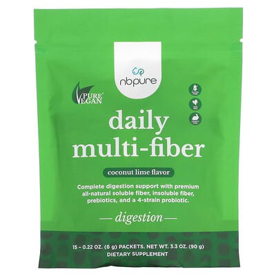 NB Pure, Daily Multi-Fiber, Coconut Lime, 15 Packets, 0.22 oz (6 g) Each