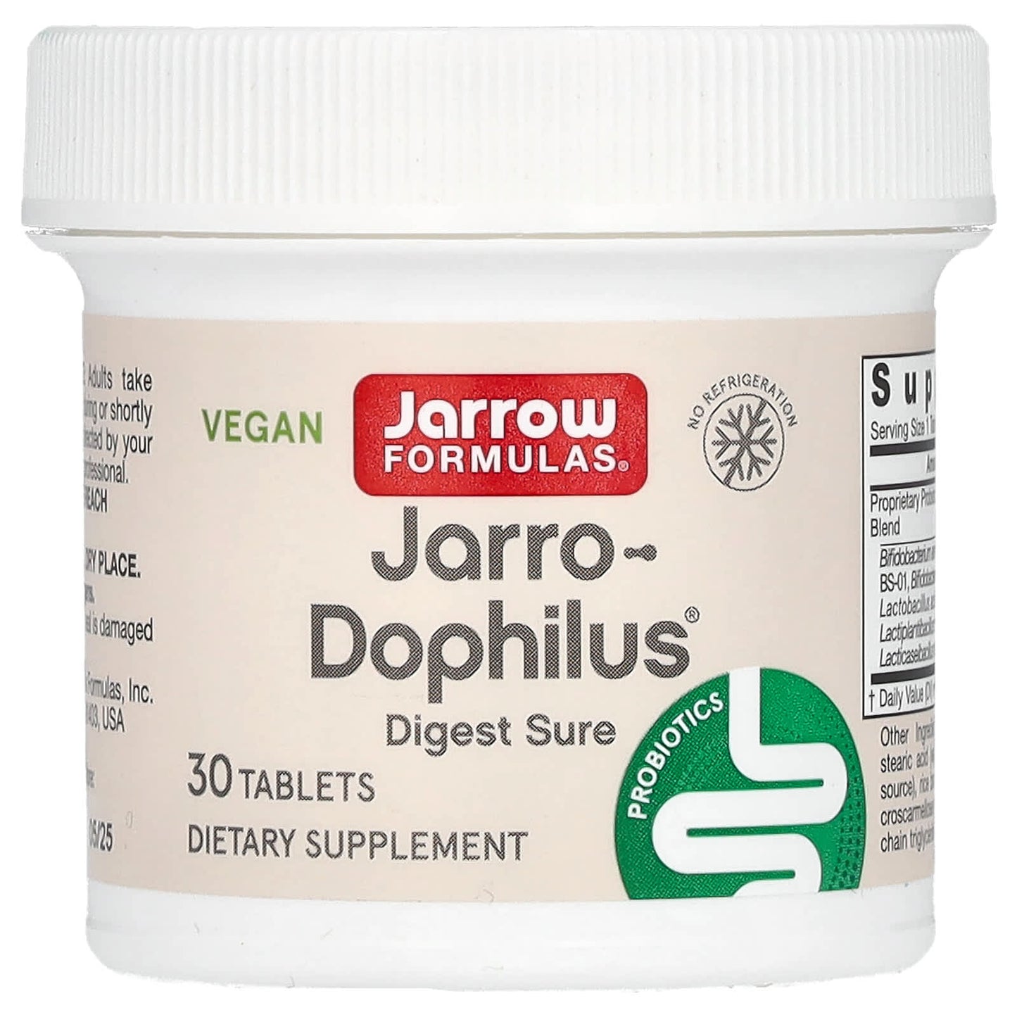 Jarrow Formulas, Vegan Jarro-Dophilus, Digest Sure, 5 Billion CFU, 30 Tablets