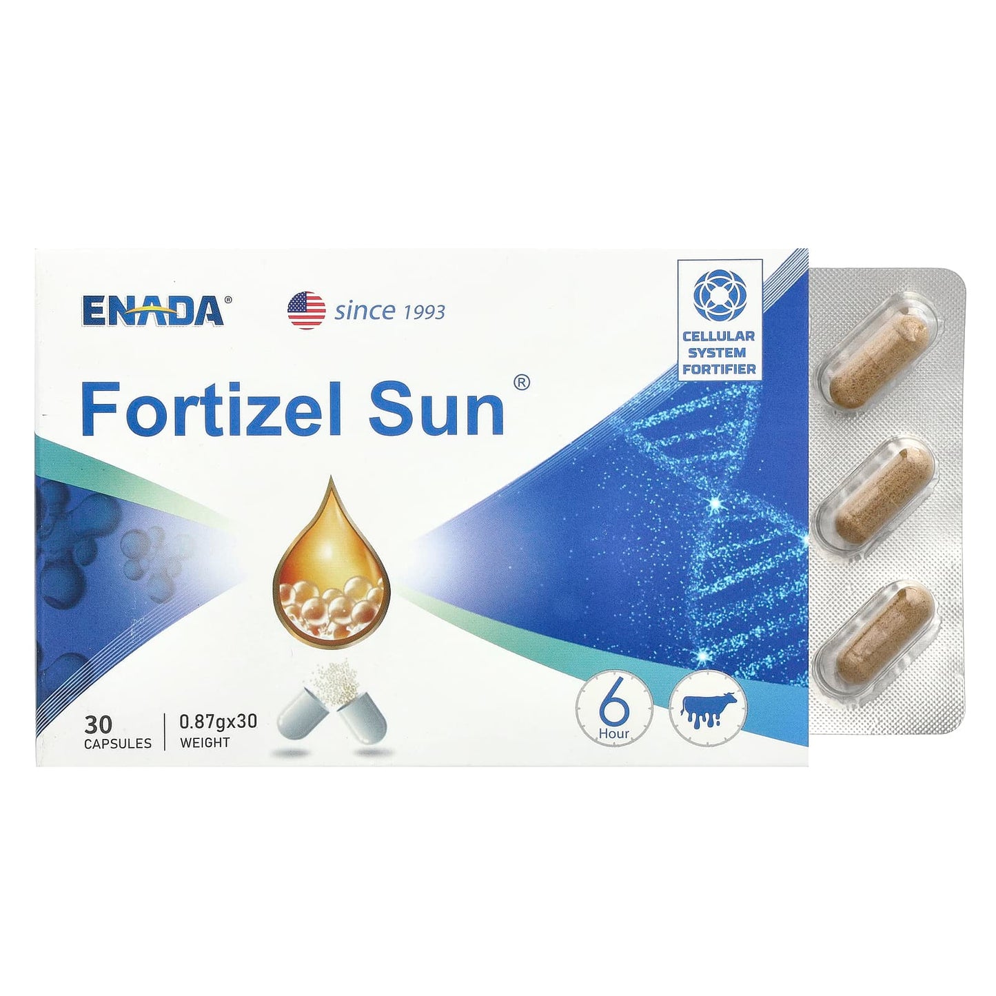 ENADA, Fortizel Sun®, Cellular System Fortifier, 30 Capsules