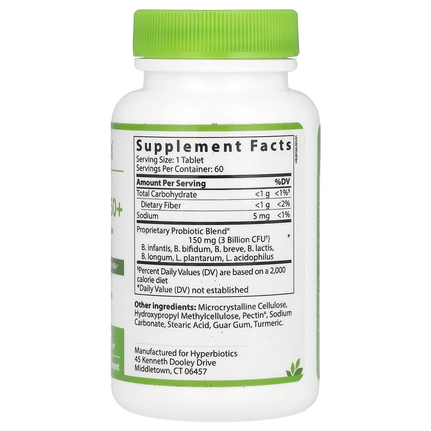 Vital Nutrients, Hyperbiotics®, PRO-Bifido® 50+, 3 Billion CFU, 60 Time-Release Tablets