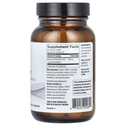 Designs For Health, PharmaGABA®, 60 Chewable Tablets
