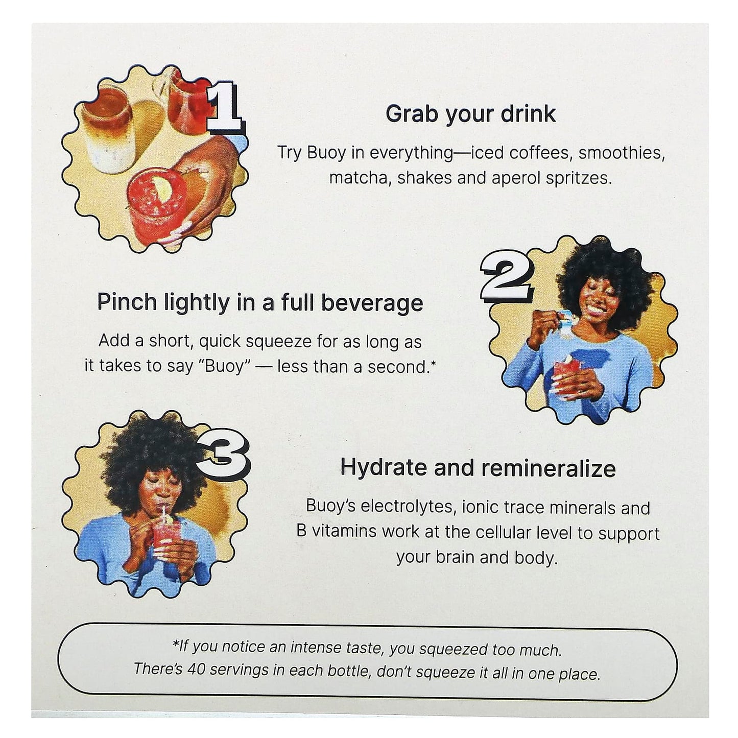 Buoy Hydration, Hydrating Energy Drops, Beverage Enhancer, Unflavored, 3 Pack, 2 fl oz (60 ml) Each