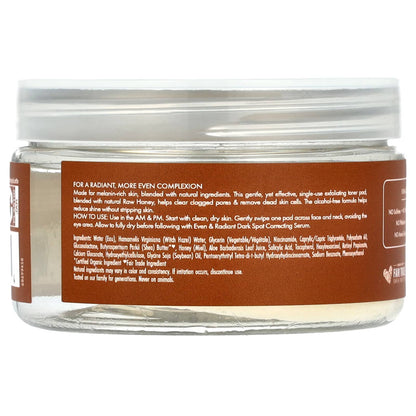 SheaMoisture, Even & Radiant Raw Honey, Daily Exfoliating Toner Pads, 30 Pads