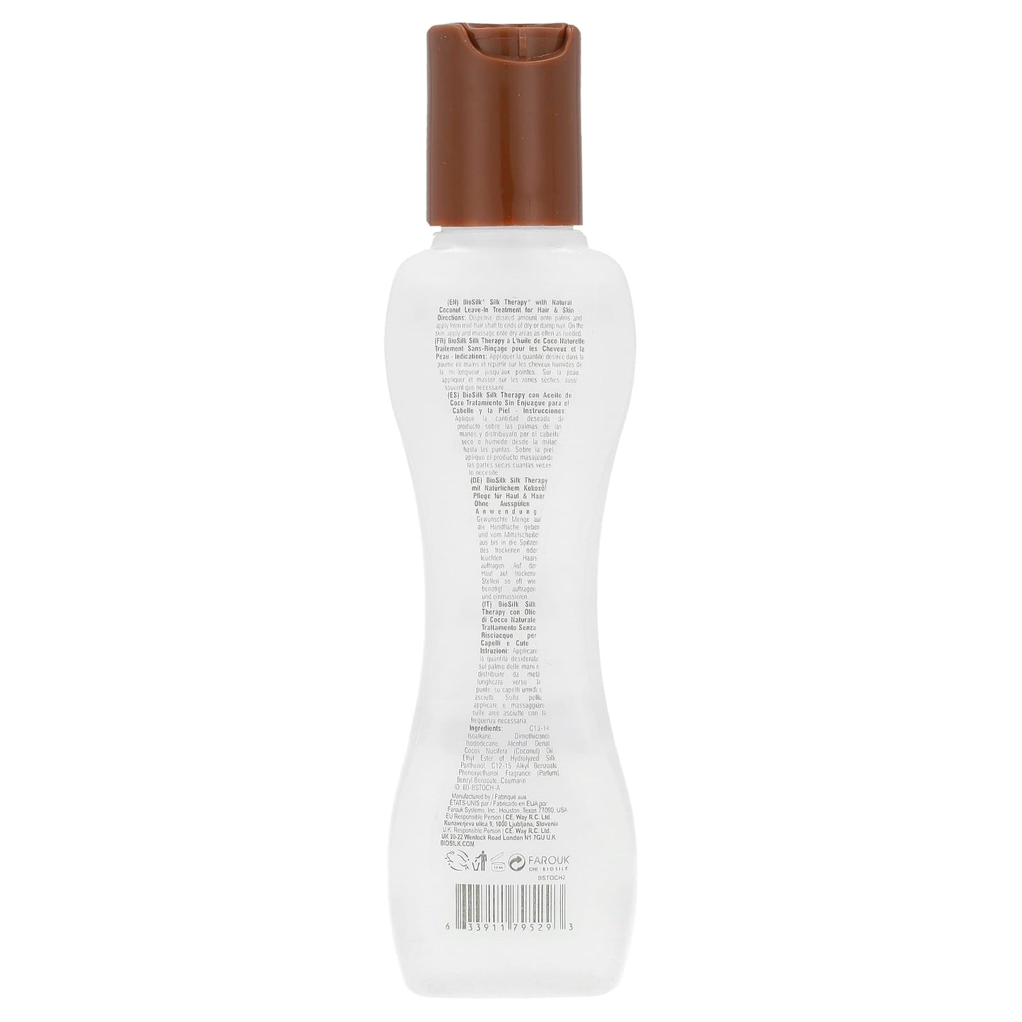 Biosilk, Silk Therapy® with Natural Coconut Oil, Leave-in Treatment for Hair & Skin, 2.26 fl oz (67 ml)