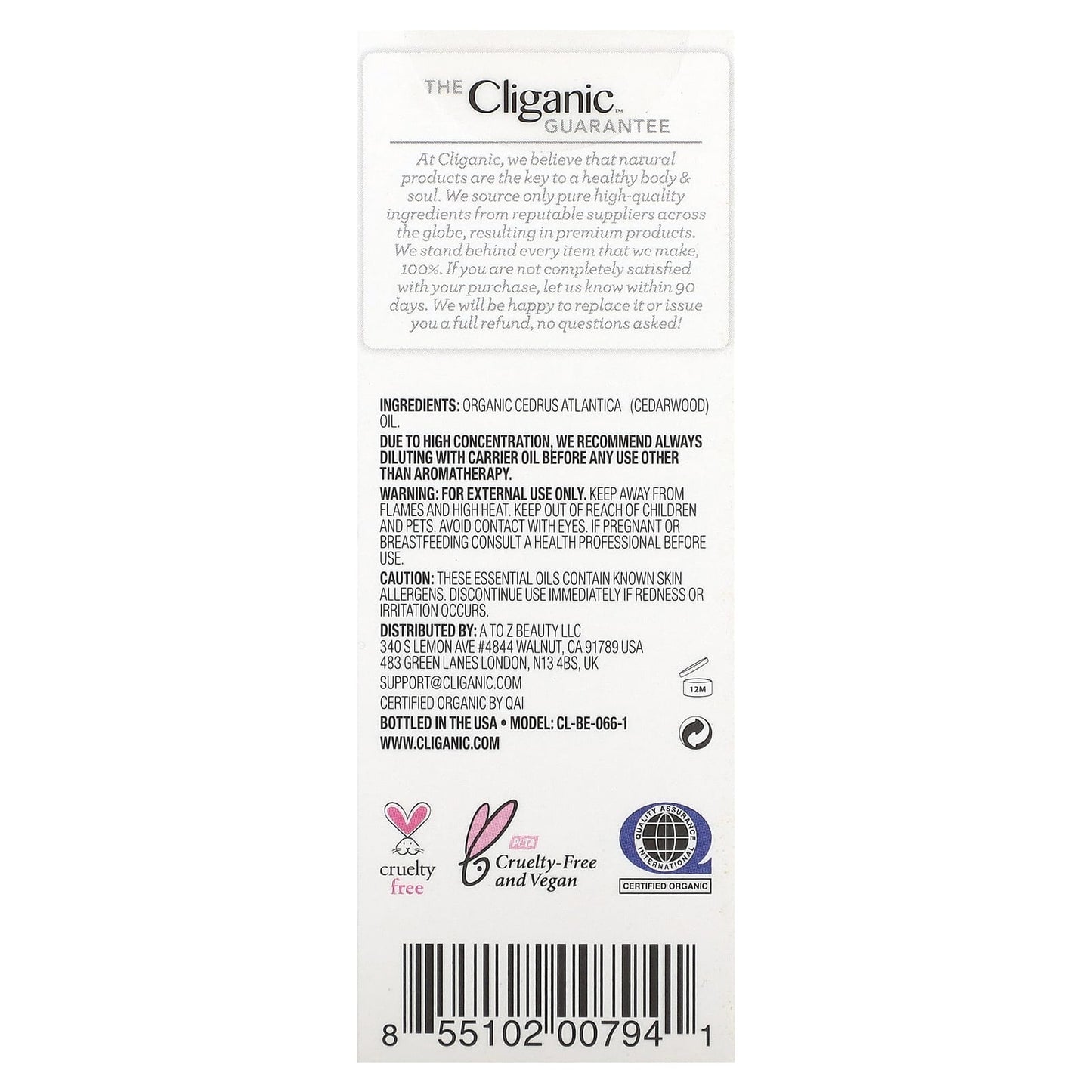 Cliganic, 100% Pure Essential Oil, Cedarwood Oil, 1 fl oz (30 ml)