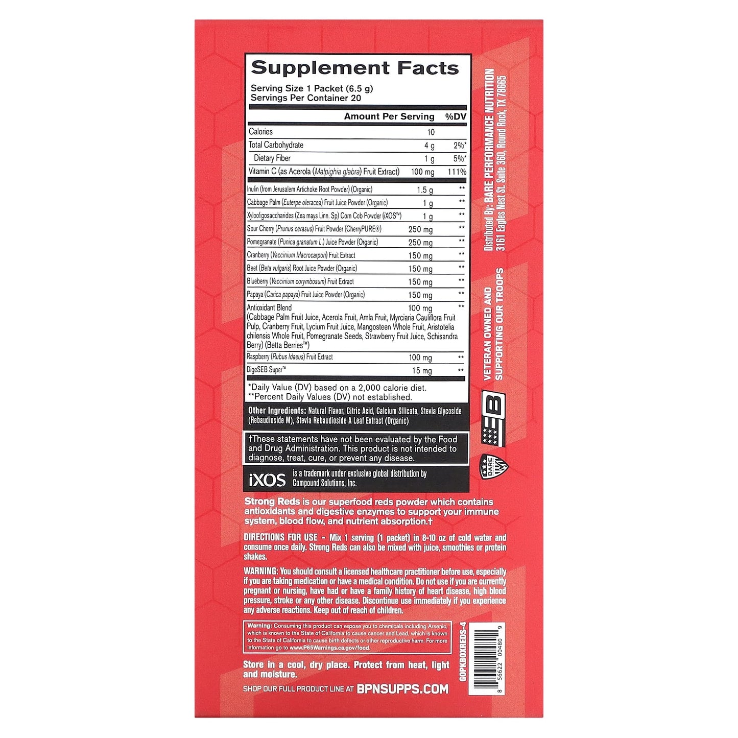 BPN, Strong Reds, Strawberry, 20 Packets, 0.23 oz (6.5 g) Each