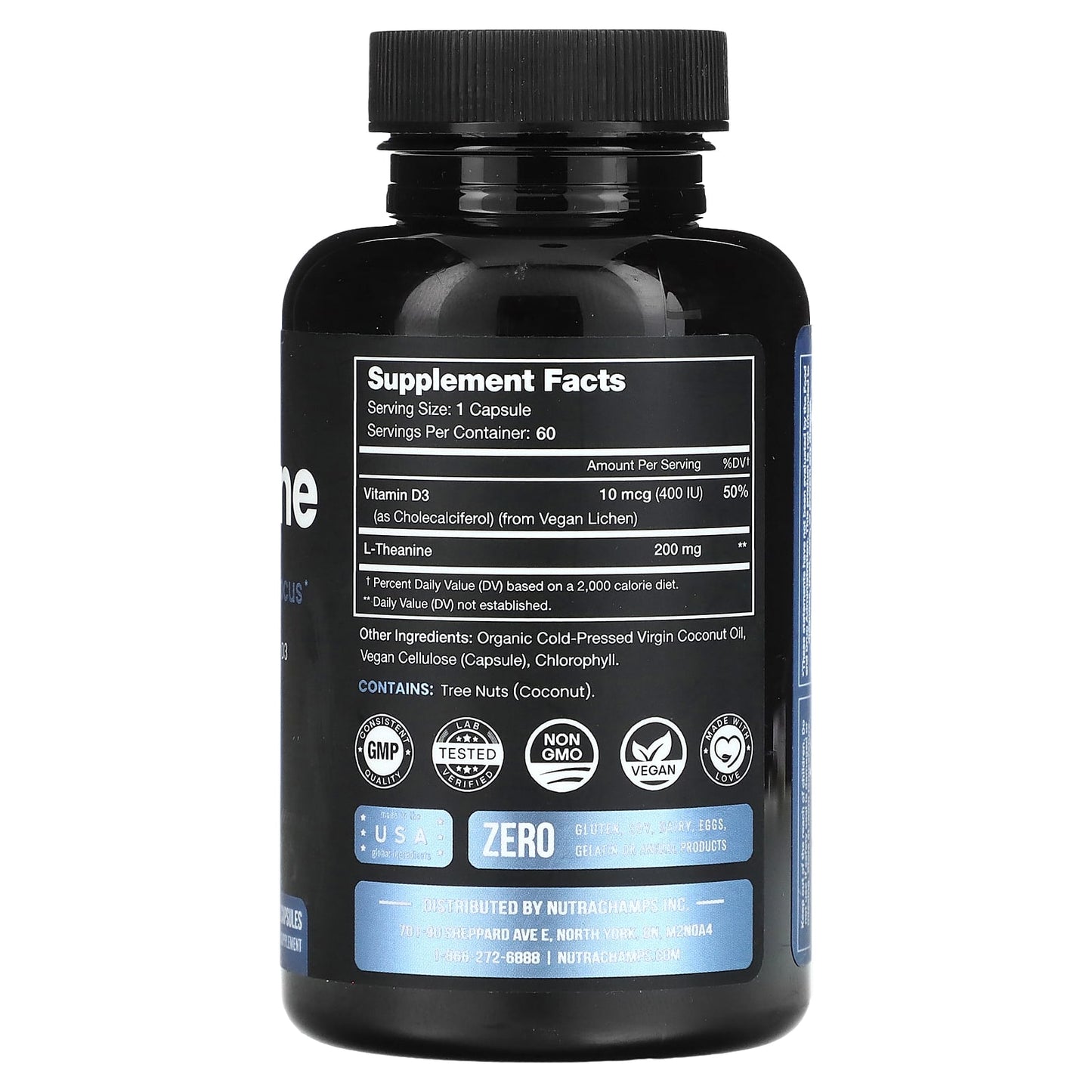 NutraChamps, L-Theanine, 200 mg, 60 Veggie Capsules