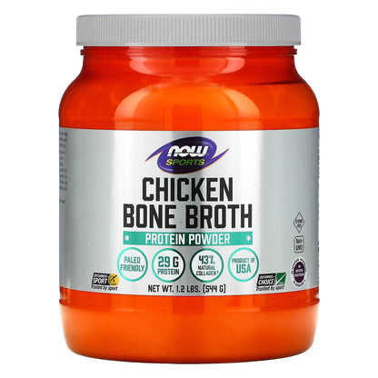 NOW Foods, Sports, Chicken Bone Broth Protein Powder, 1.2 lbs (544 g)