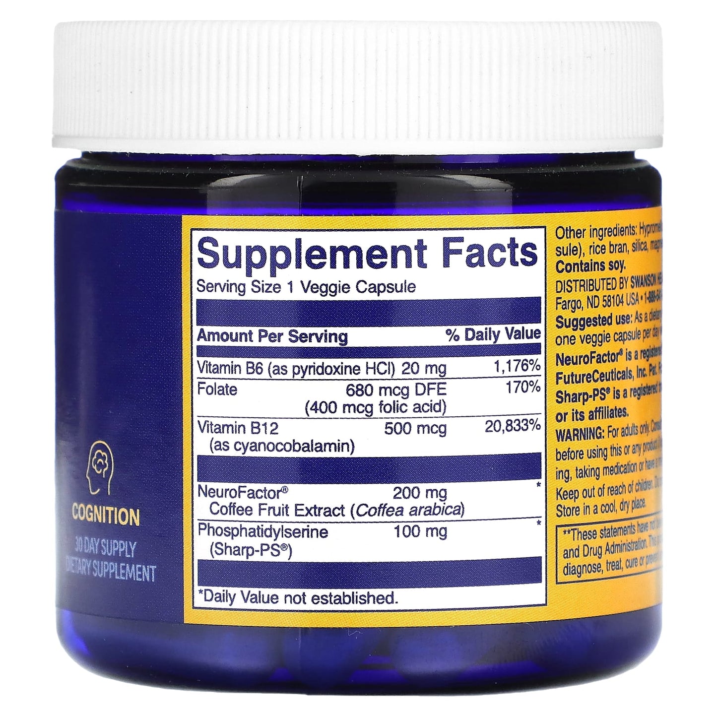 Swanson WIO, Proactive Mind Nourishment, 30 Vegetarian Capsules
