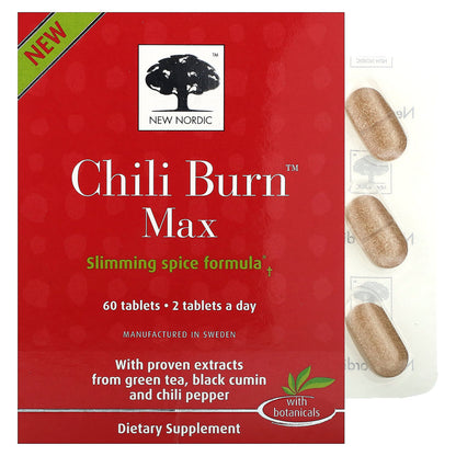 New Nordic, Chili Burn Max, 60 Tablets