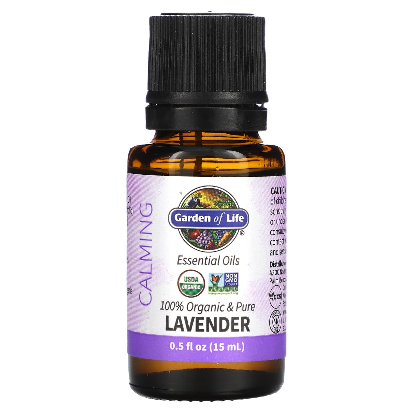 Garden of Life, 100% Organic & Pure, Essential Oils, Calming, Lavender, 0.5 fl oz (15 ml)