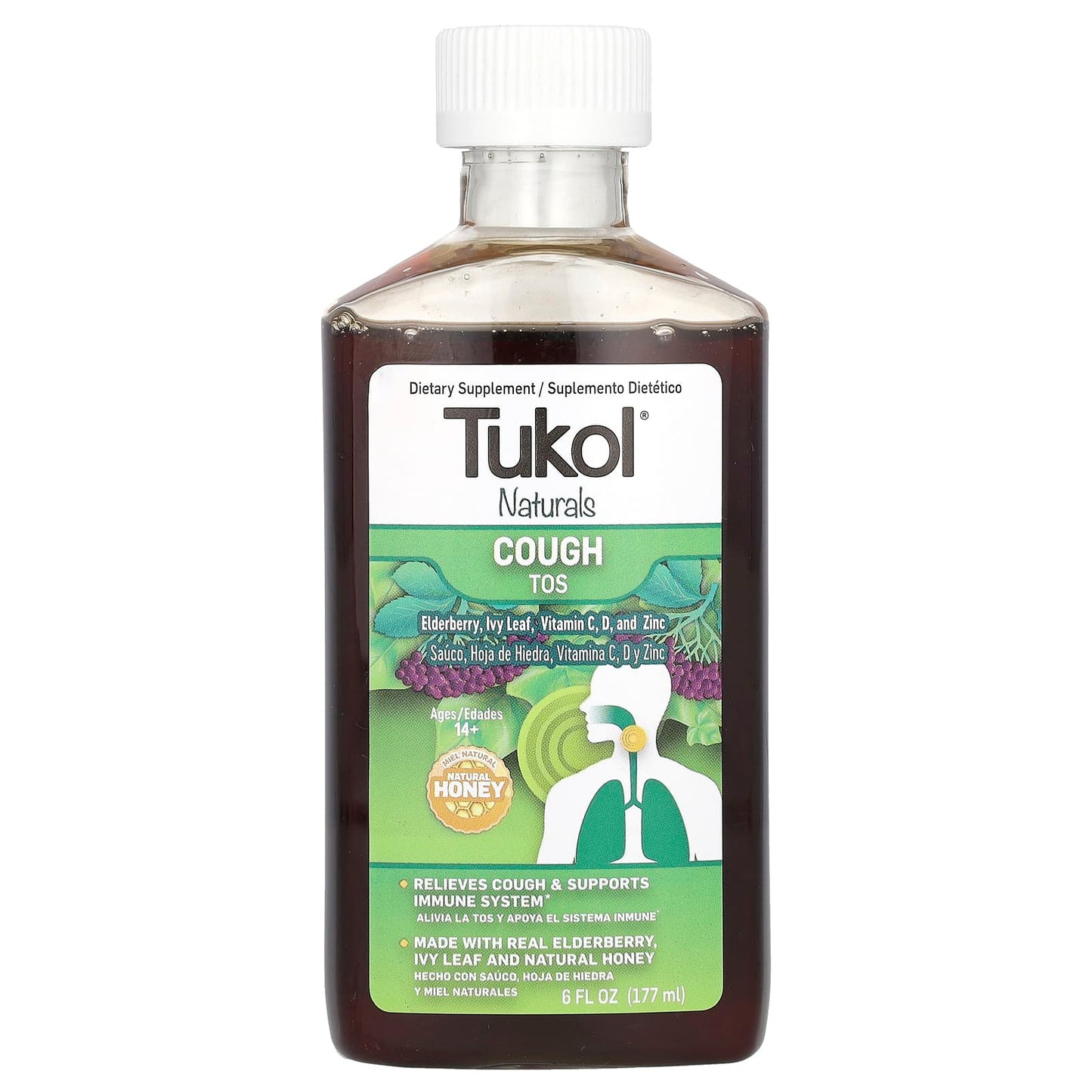 Tukol, Naturals, Cough, Ages 14+, Natural Honey, 6 fl oz (177 ml)