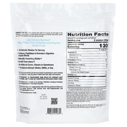 Lake Avenue Nutrition, Whey Protein + Probiotics, Vanilla, 5 lb (2.27 kg)