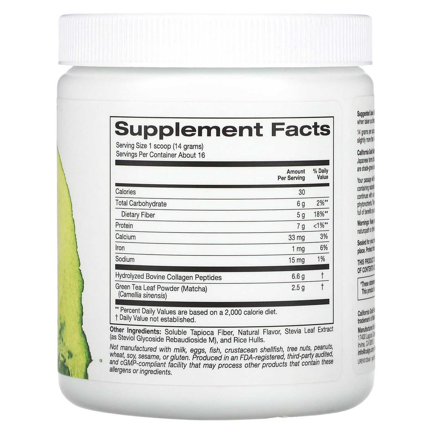 California Gold Nutrition, Matcha Road Matcha + Collagen, 8 oz (227 g)