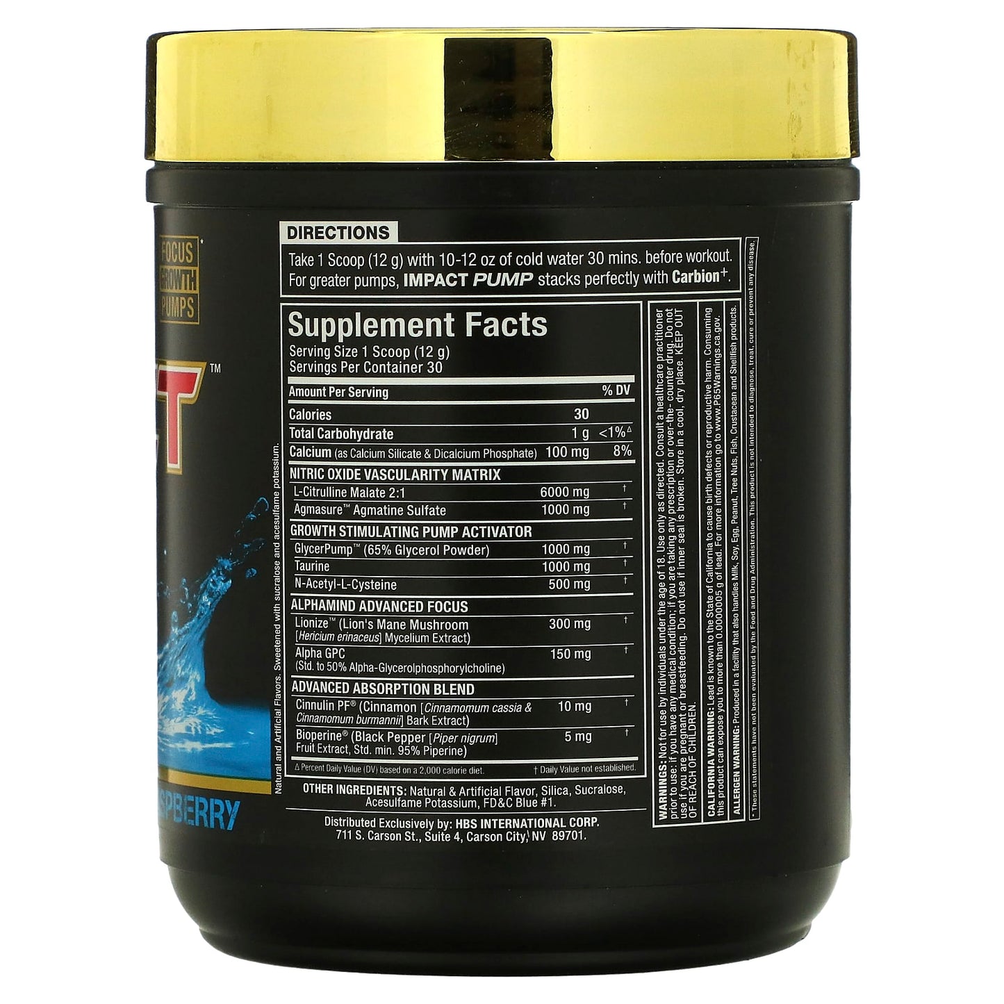 ALLMAX, IMPACT™ PUMP, Blue Raspberry, 12.7 oz (360 g)