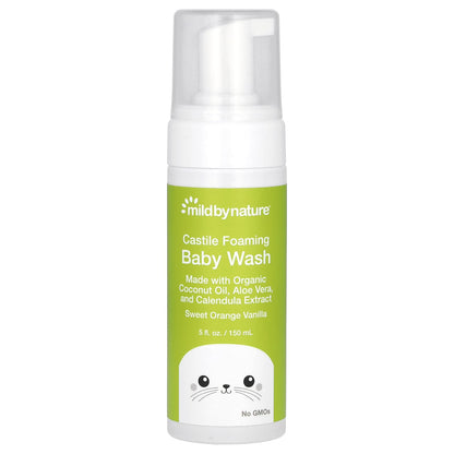 Mild By Nature, Foaming Castile Baby Wash, Sweet Orange Vanilla, 5 fl oz (148 ml)