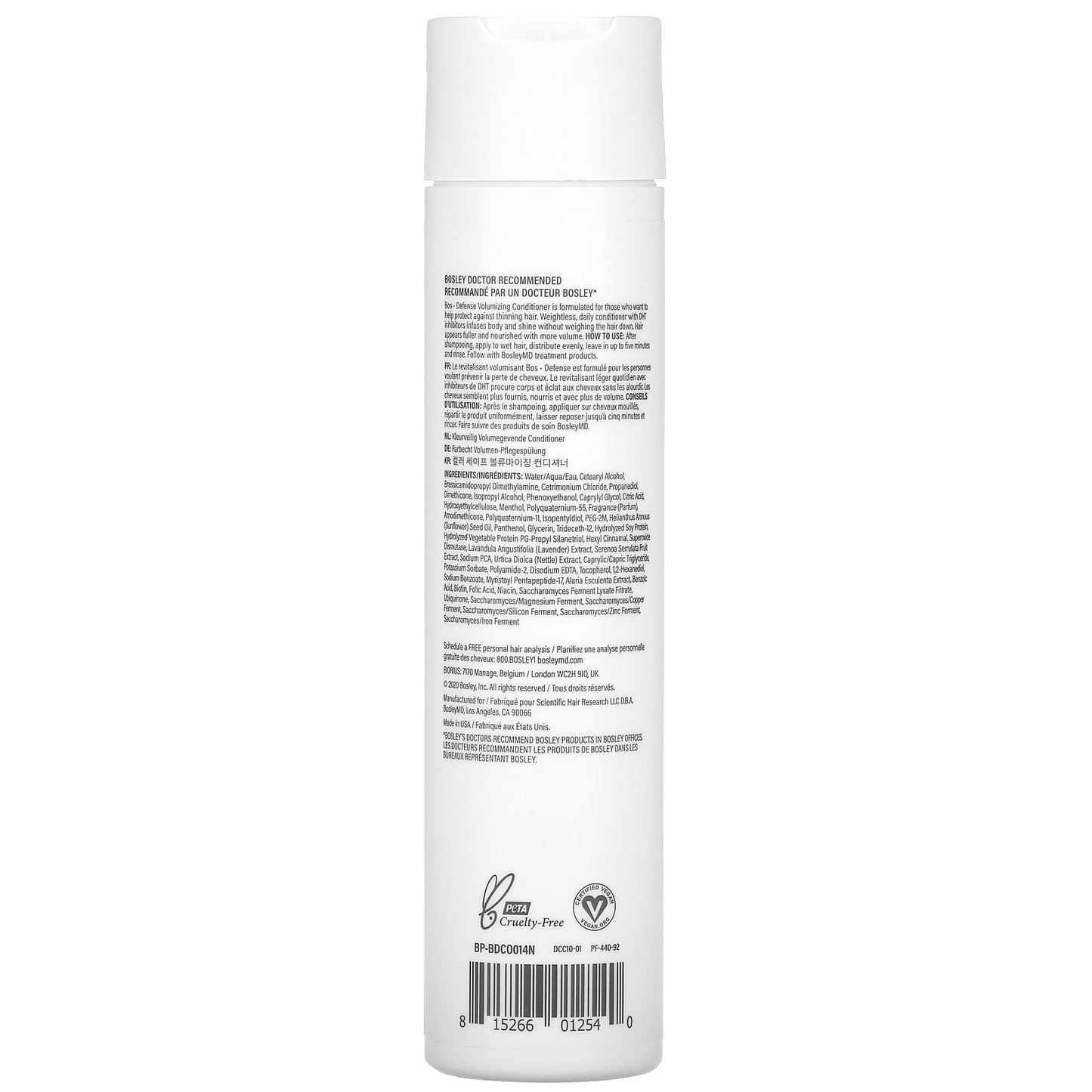 Bosley, Bos-Defense Volumizing Conditioner, Step 2, Color Safe, 10.1 fl oz (300 ml)