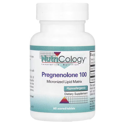 Nutricology, Pregnenolone 100, 100 mg, 60 Scored Tablets