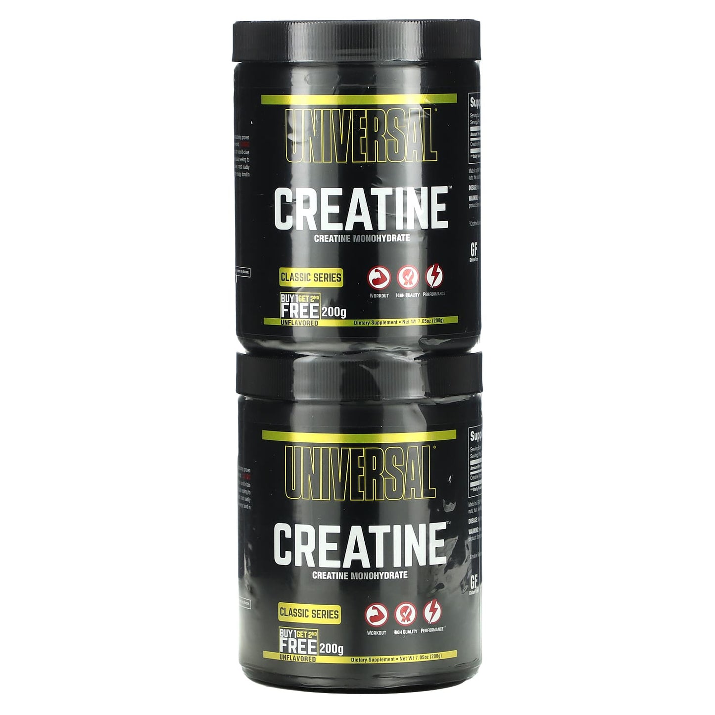 Universal U, Creatine Monohydrate, Unflavored, 2 Bottles, 7.05 oz (200 g) Each