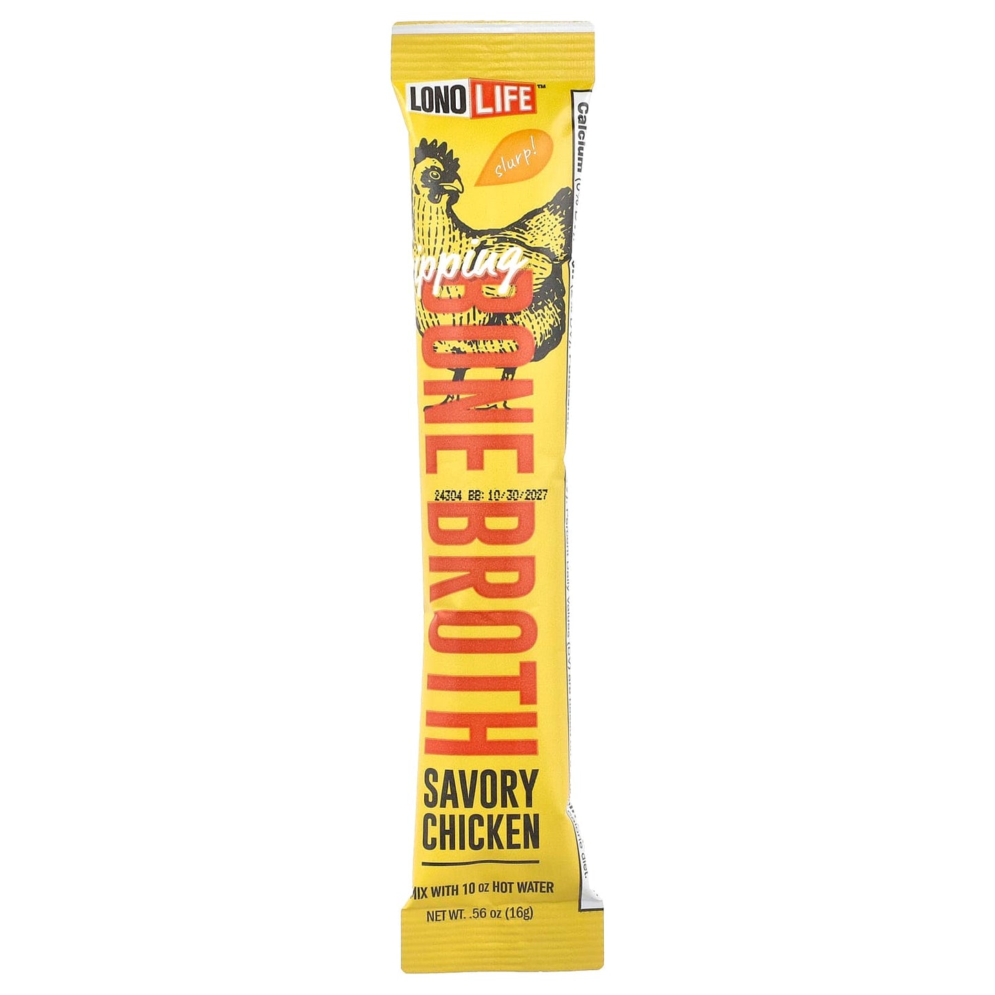 Lonolife, Sipping Bone Broth, Savory Chicken, 4 Single Serve Sticks, 0.56 oz (16 g) Each