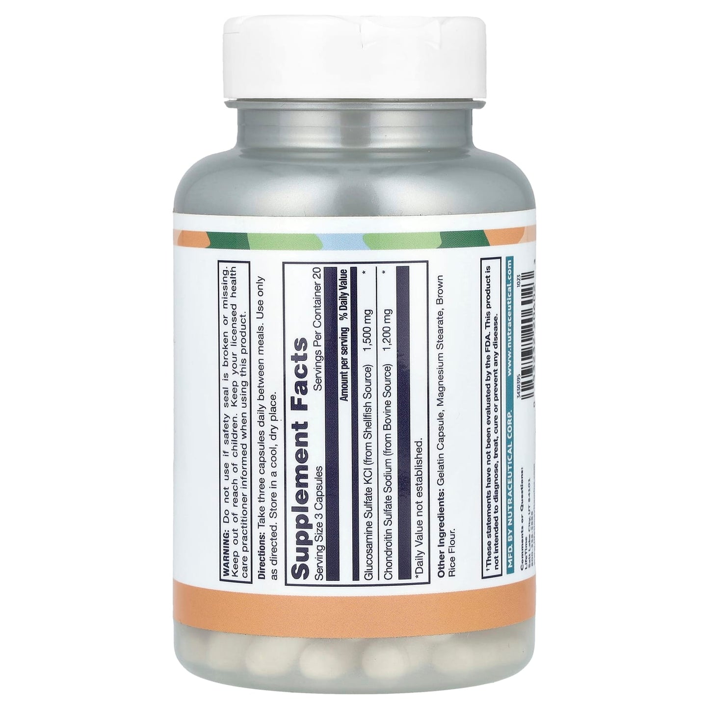 LifeTime Vitamins, Glucosamine & Chondroitin Complex Formula, 60 Capsules