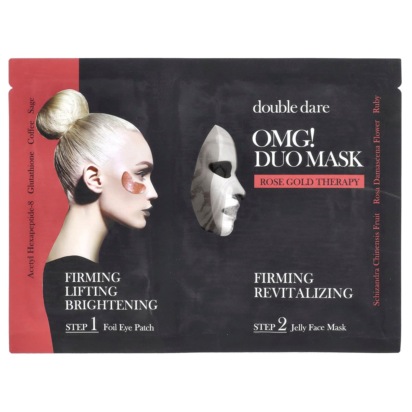 Double Dare, OMG! Duo Beauty Mask, Rose Gold Therapy, 2 Piece Set