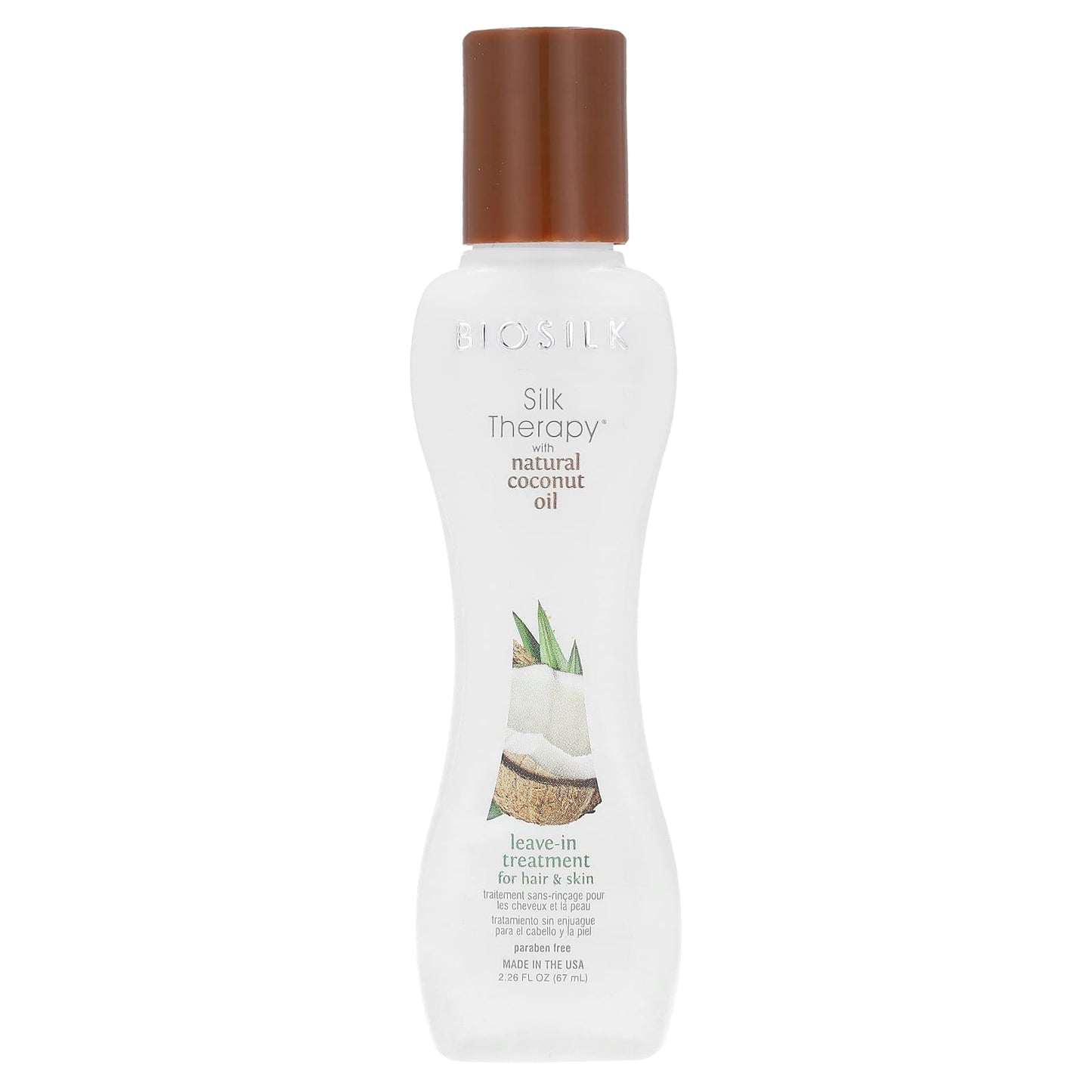 Biosilk, Silk Therapy® with Natural Coconut Oil, Leave-in Treatment for Hair & Skin, 2.26 fl oz (67 ml)