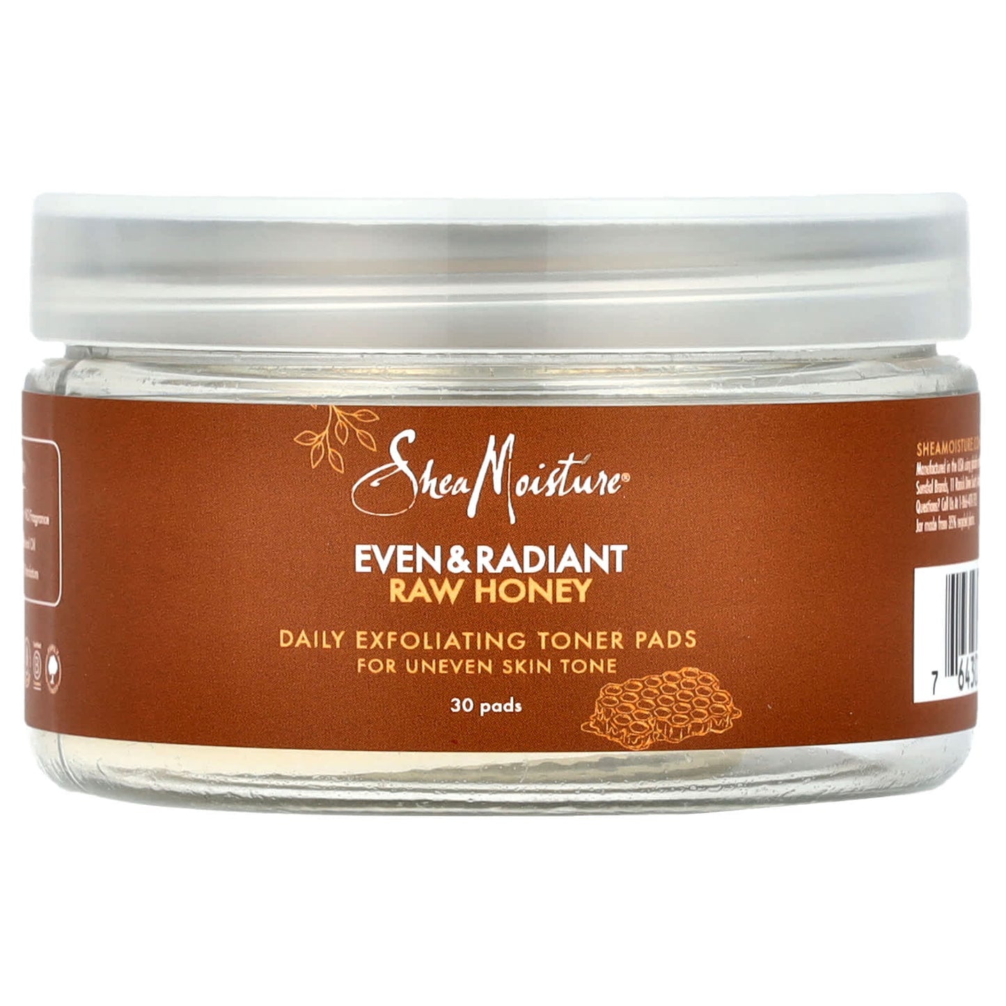 SheaMoisture, Even & Radiant Raw Honey, Daily Exfoliating Toner Pads, 30 Pads