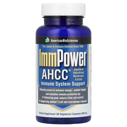 American Biosciences, ImmPower® AHCC®, 500 mg, 60 Vegetarian Capsules (250 mg Per Capsule)